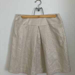 Gymboree knee length ivory and gold skirt